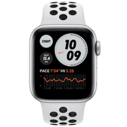 Apple Watch Nike SE (GPS) - silver aluminium - smart watch with Nike sport band - pure platinum/black - 32 GB