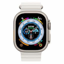 Apple (MNHF3HN/A) Watch Ultra GPS + Cellular, 49mm Titanium Case with White Ocean Band