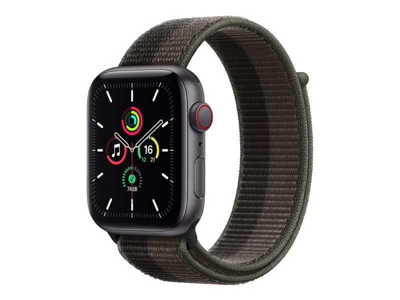 Apple Watch SE (GPS + Cellular) 32 GB, tornado/grey space grey aluminium - smart watch with sport loop