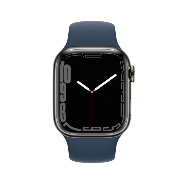 Apple Watch Series 7 GPS + Cellular - 41 mm MKJ13HN/A Graphite Stainless Steel Abyss Blue Band