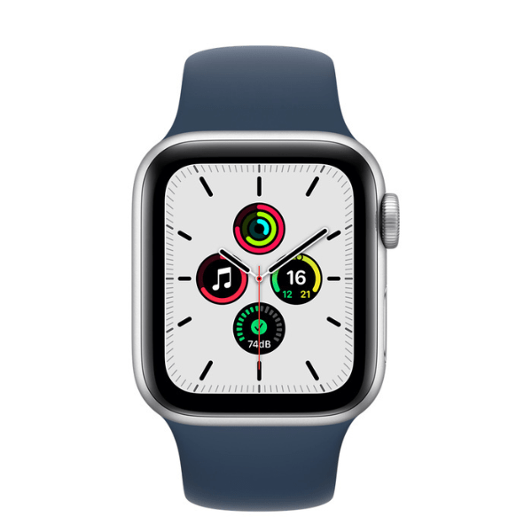 Apple Watch SE Smart Watch 40 mm Silver Aluminium Case with Sport Band And Abyss Blue - MKNY3HN/A