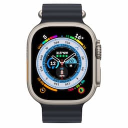 Apple (MQFK3HN/A) Watch Ultra GPS + Cellular, 49mm Titanium Case with Midnight Ocean Band