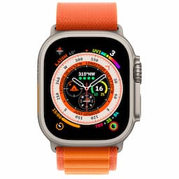 Apple (MQFL3HN/A) Watch Ultra GPS + Cellular, 49mm Titanium Case with Orange Alpine Loop -Medium