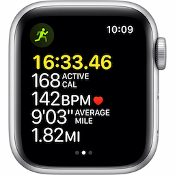 Apple Watch SE Smart Watch 44 mm Abyss Blue Silver Aluminium Case with Sport Band - MKRY3HN/A