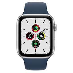 Apple Watch SE Smart Watch 44 mm Silver Aluminium Case with Sport Band And Abyss Blue - MKQ43HN/A