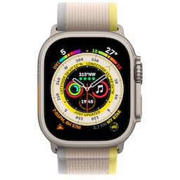 Apple Watch Ultra Titanium Case 49 with (M/L) Yellow/Beige Trail Loop GPS+Cellular