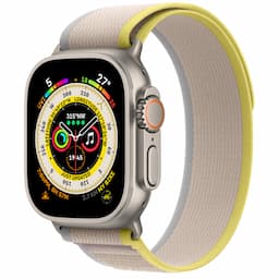 Apple Watch Ultra Titanium Case 49 with (M/L) Yellow/Beige Trail Loop GPS+Cellular