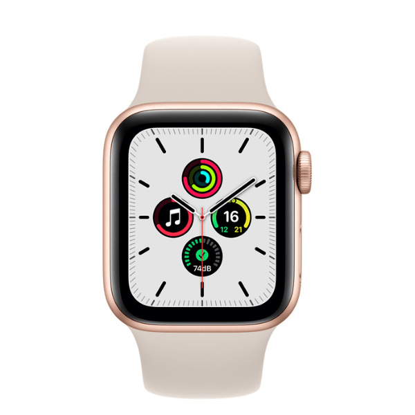 Apple ( MKQ03HN/A) Watch SE Smart Watch 40 mm Gold Aluminium Case with Sport Band And Starlight