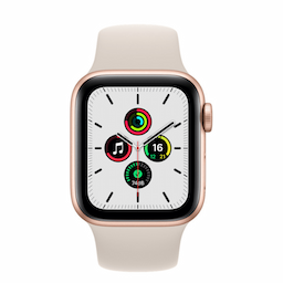 Apple ( MKQ03HN/A) Watch SE Smart Watch 40 mm Gold Aluminium Case with Sport Band And Starlight