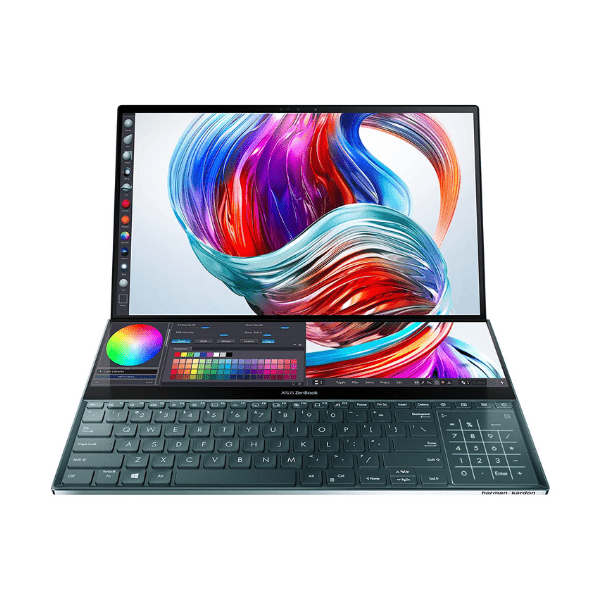 Asus ZenBook Pro Duo Notebook - UX581LV-H2034T Intel Core i7 10th Gen 32 GB RAM 1 TB SSD Windows 10 14 Inches ?Celestial Blue