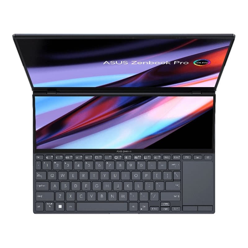 Asus Zenbook Pro 14 Duo OLED (UX8402ZE-LM921WS) Creator Laptop (14.5 inch, Tech Black, Core i9 12th Gen, 32 GB, 1 TB SSD, Intel Integrated Iris Xe, Windows 11 Home.