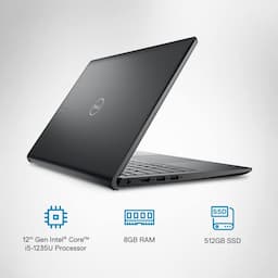 Dell Vostro 3420 (293420GT2FWO2MC2IN) Carbon Black Laptop, 12th Gen Intel Core i5-1235U, 8GB RAM, 512GB SSD, 14.0" (35.56Cms) FHD WVA AG 250 nits, 1.48 KGs, Windows 11