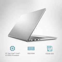 Dell Inspiron 3520 (D560924WIN9G) Silver Laptop, Intel i5-1235U, 8GB RAM, 512GB SSD, 15.6" (39.62Cms) FHD WVA AG 120Hz 250 nits, Backlit KB,  1.65Kg, Windows 11