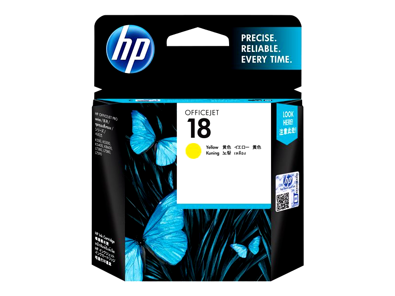 HP 18 - yellow - original - ink cartridge