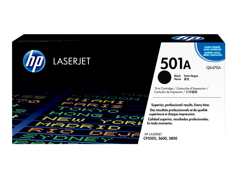 HP 501A - Black - Original - LaserJet - Toner Cartridge (Q6470A)