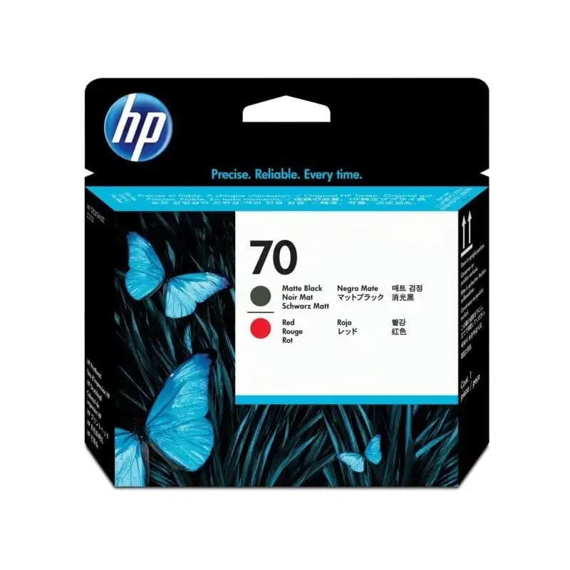 HP 70 - red, matte black - printhead