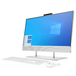 HP 180R6AA All-in-One Desktop, 23.8 Inches, 8 GB, 512 GB, Windows 10 Home, 10th Gen Intel Core i5-10400T, Natural Silver