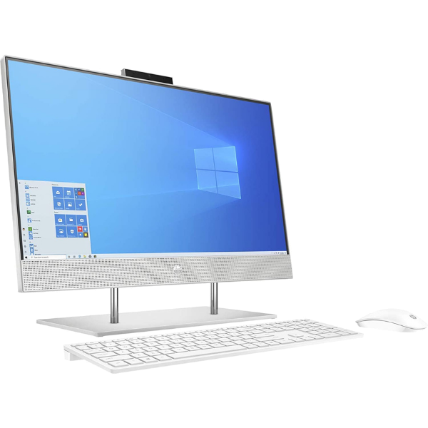 HP 180R6AA All-in-One Desktop, 23.8 Inches, 8 GB, 512 GB, Windows 10 Home, 10th Gen Intel Core i5-10400T, Natural Silver