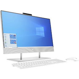 HP 180R6AA All-in-One Desktop, 23.8 Inches, 8 GB, 512 GB, Windows 10 Home, 10th Gen Intel Core i5-10400T, Natural Silver