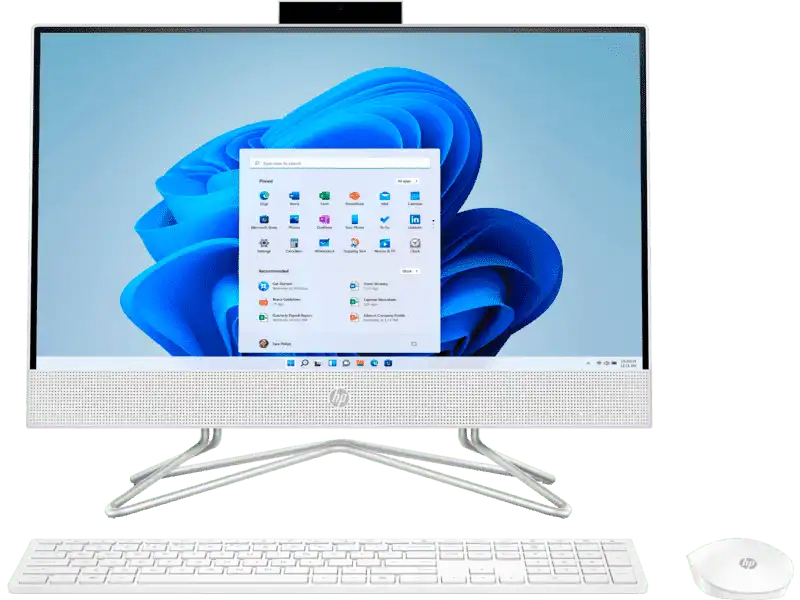 HP 6P005PA All-in-One in PC 22-dd0480 8 GB RAM, 512 GB SSD, AMD Ryzen 3 3250U, 21.5 Inches display, Snow White