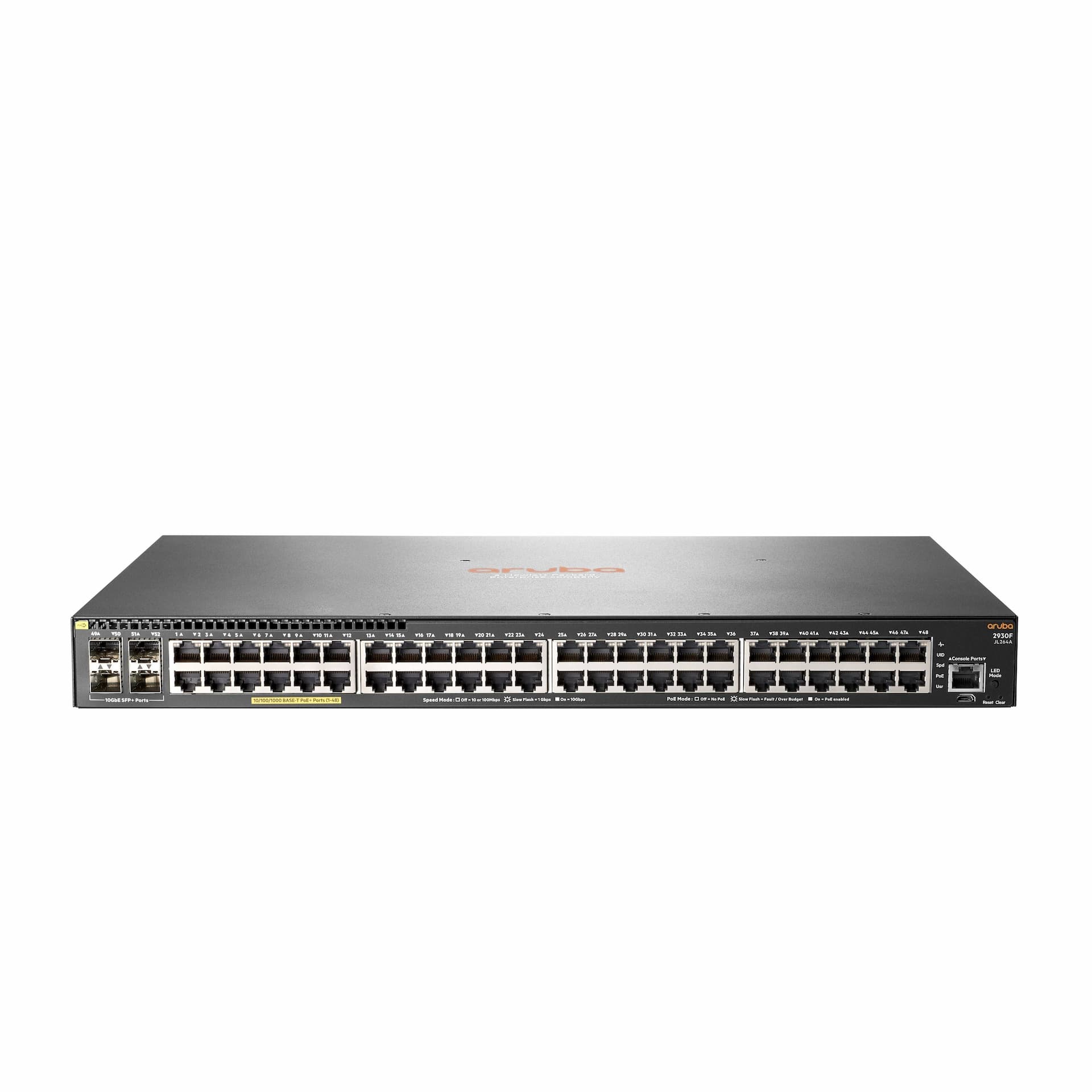 HPE Aruba JL255A 2930F 24G PoE+ 4SFP+ Switch, 100 - 127 / 200 - 240 VAC