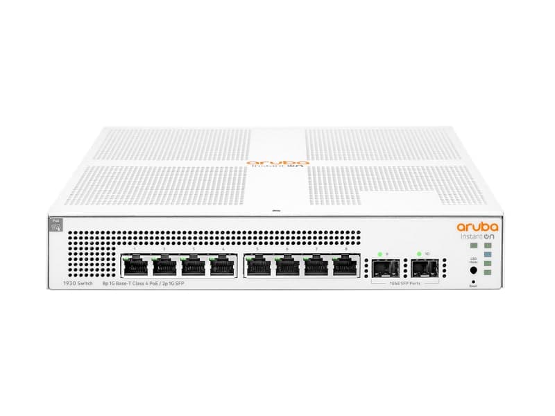 HPE Aruba Instant On 1930 8G Class4 PoE 2SFP 124W Switch - switch - 8 ports - Managed - rack-mountable