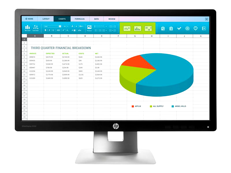 HP EliteDisplay E222 - LED monitor - Full HD (1080p) - 21.5"