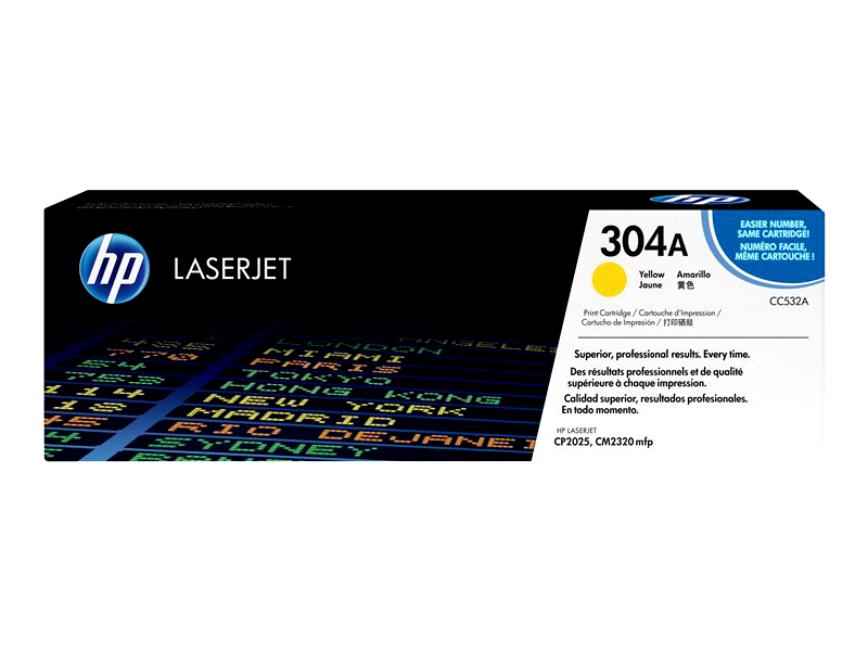 HP 304A - yellow - original - LaserJet - toner cartridge (CC532A)