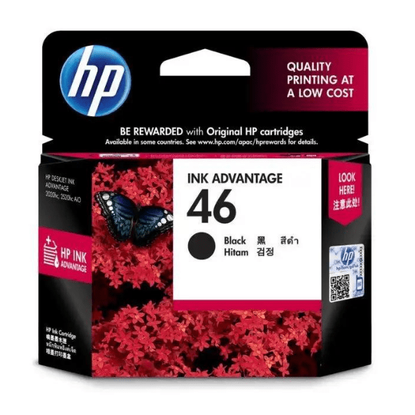 HP 46 Black Original Ink Advantage Cartridge