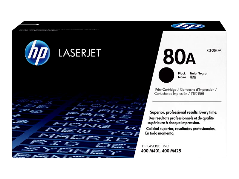 HP 80A - black - original - LaserJet - toner cartridge (CF280A)