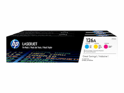 HP 126A - 3-pack - yellow, cyan, magenta - original - LaserJet - toner cartridge (CF341A)