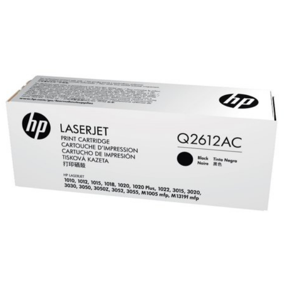 HP 12A Black Original LaserJet Toner Cartridge, Q2612A