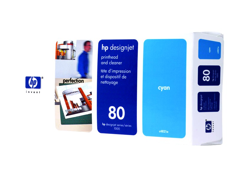HP 80 - cyan - printhead with cleaner