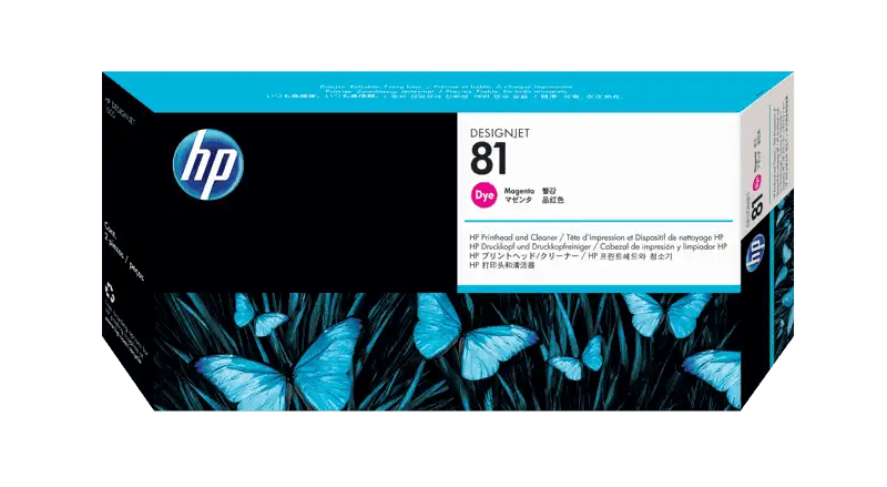 HP 81 (C4952A) Magenta DesignJet Dye Printhead and Printhead Cleaner