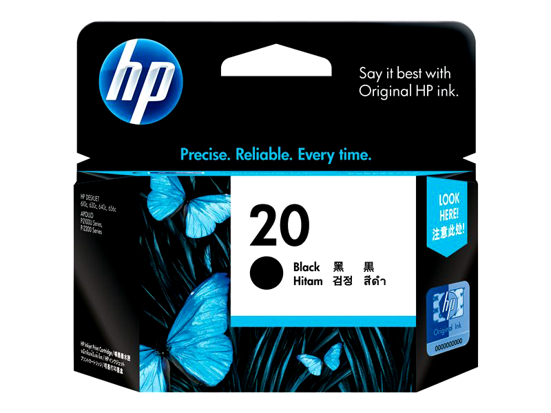 HP 20 - black - original - ink cartridge
