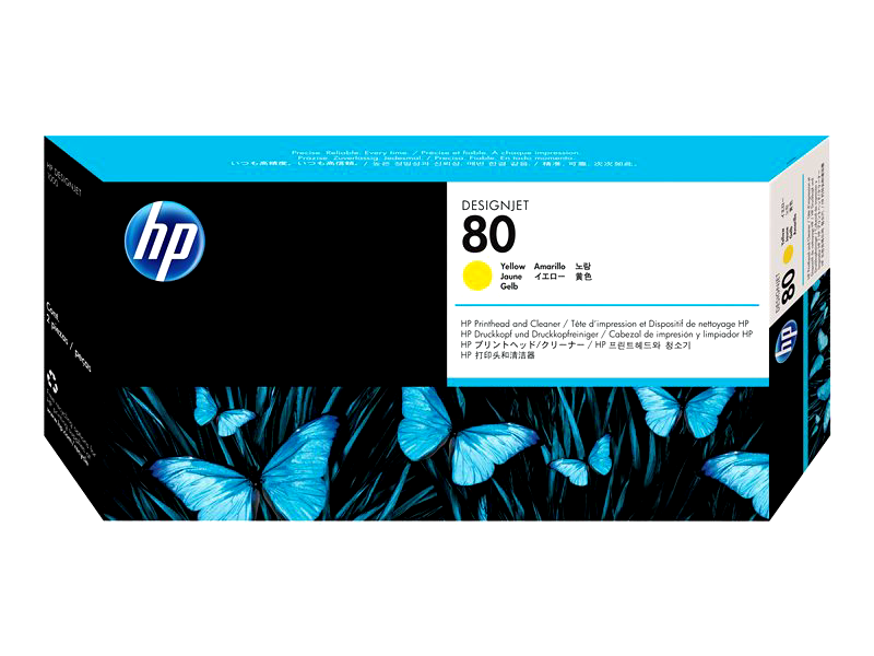 HP 80 - yellow - printhead with cleaner