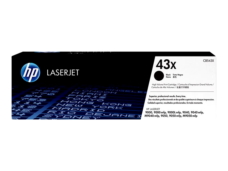 HP 43X - High Yield - black - original - LaserJet - toner cartridge (C8543X)