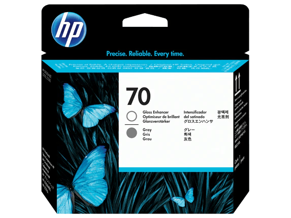 HP 70 Gloss Enhancer and Gray DesignJet Printhead, C9410A