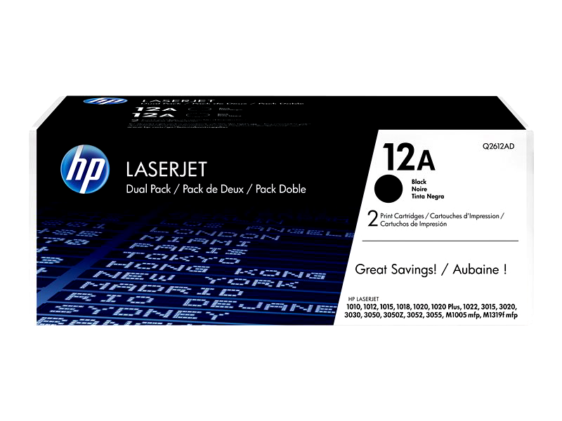 HP 12A - 2-pack - black - original - LaserJet - toner cartridge (Q2612AF)