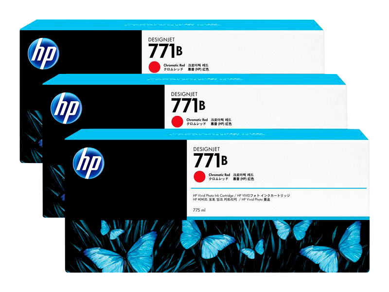 HP 771B - 3-pack - chromatic red - original - DesignJet - ink cartridge