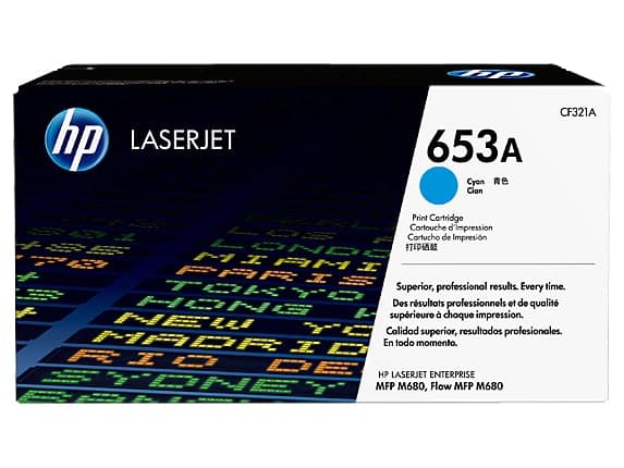HP 653A Cyan Original LaserJet Toner Cartridge, CF321AC