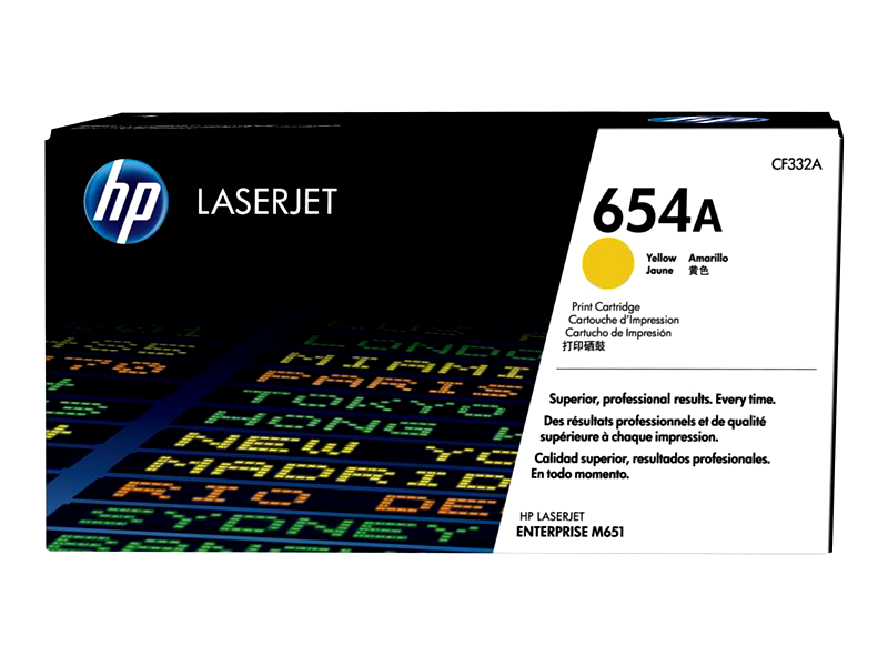HP 654A - yellow - original - LaserJet - toner cartridge (CF332A)