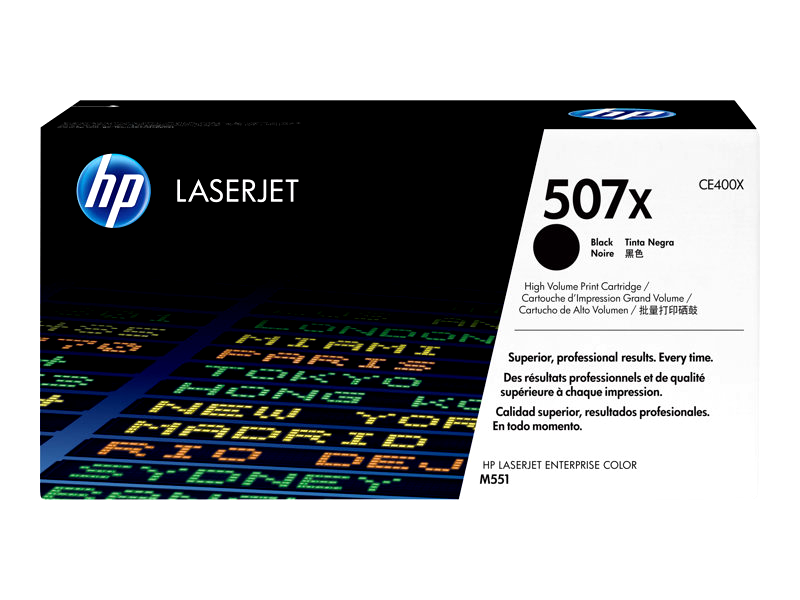 HP 507X - High Yield - black - original - LaserJet - toner cartridge (CE400X)
