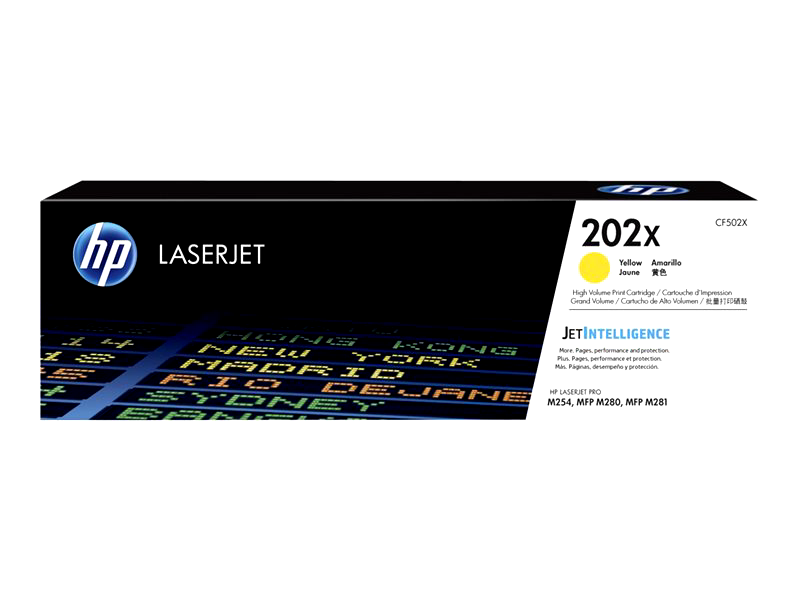 HP 202X - High Yield - yellow - original - LaserJet - toner cartridge (CF502X)