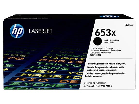 HP 653X High Yield Black Original LaserJet Toner Cartridge, CF320XC