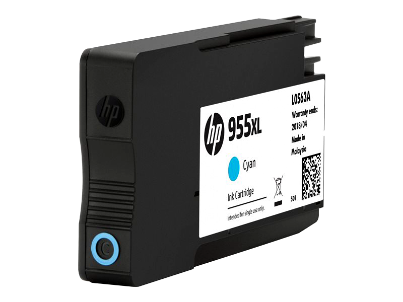 HP L0S63AA 955XL High Yield Original Ink Cartridge, Cyan