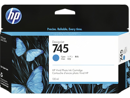 HP 745 130-ml DesignJet Cyan Ink Cartridge, F9J97A