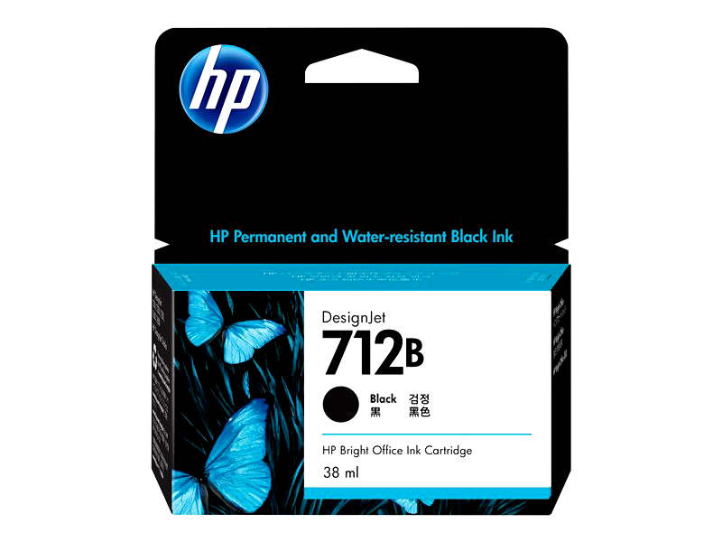 HP 712B - black - original - DesignJet - ink cartridge