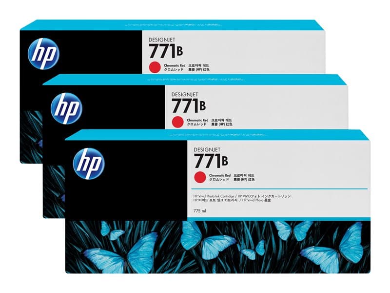 HP 771B - 3-pack - chromatic red - original - DesignJet - ink cartridge