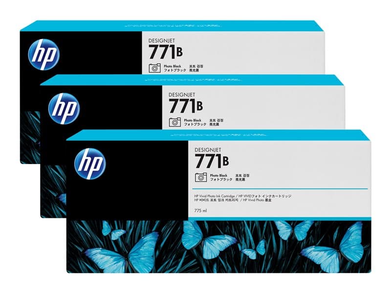 HP 771B - 3-pack - photo black - original - DesignJet - ink cartridge